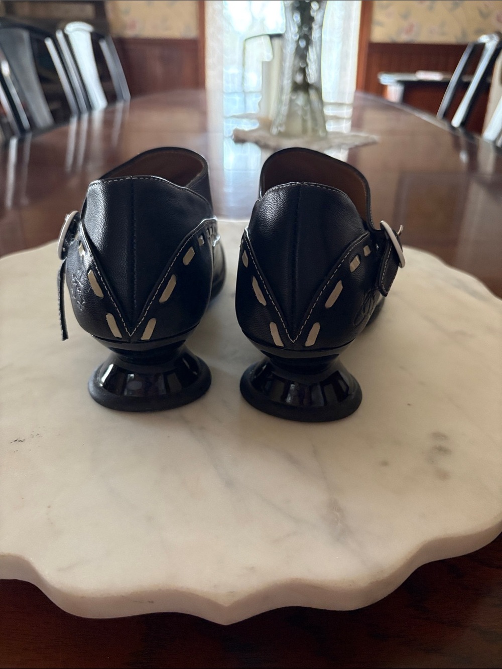 John Fluevog Black Patent & Leather Mary Jane Heels - Picture 3 of 6